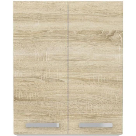 Meuble haut 2 portes battantes - Décor chene sonoma - L 60 cm x P 31
