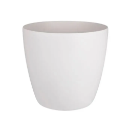 ELHO Brussels Pot de fleurs rond Roues 47 - Blanc - Ø 47 x H 44 cm - intérieur - 100% recyclé