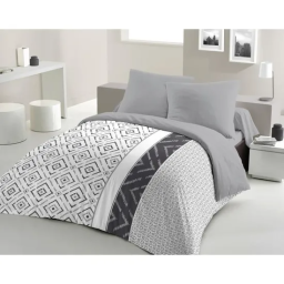 Parure de couette microfibre ETHNO - 1 housse de couette 240 x 260 cm + 2 taies d'ore