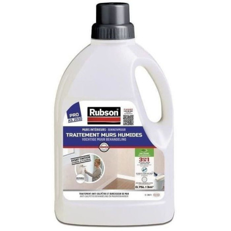 Revetement d'étanchéité - RUBSON - Waterproof - Traitement murs humides - Murs intérieurs - Incolore - Bidon de 0,75L