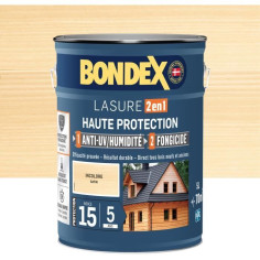 Lasure 2 en 1 Haute protection - Incolore satin - BONDEX - 5 L Lasure 2 en 1 Haute protection - Incolore satin - BONDEX - 5 L