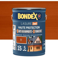 Lasure 2 en 1 Haute protection - Teck satin - BONDEX - 5 L Lasure 2 en 1 Haute protection - Teck satin - BONDEX - 5 L