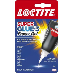 Colles cyanocrylates - LOCTITE - SUPERGLUE-3P - Power Gel Control - Tube 3g Colles cyanocrylates - LOCTITE - SUPERGLUE-3P - Power Gel Control - Tube 3g