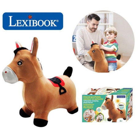 Porteur - LEXIBOOK - Cheval Sauteur Gonflable en Peluche - Design 2-en-1 - Housse amo