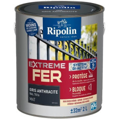 Peinture fer - RIPOLIN - 395988 - Gris anthracite - Mat - 2 L Peinture fer - RIPOLIN - 395988 - Gris anthracite - Mat - 2 L