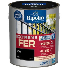 Peinture fer - RIPOLIN - 395991 - Noir - Mat - 2 L Peinture fer - RIPOLIN - 395991 - Noir - Mat - 2 L