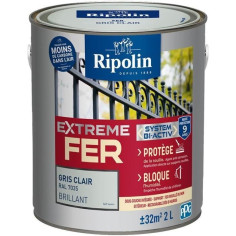 Peinture fer - RIPOLIN - 396709 - Gris clair - Brillant - 2 L Peinture fer - RIPOLIN - 396709 - Gris clair - Brillant - 2 L