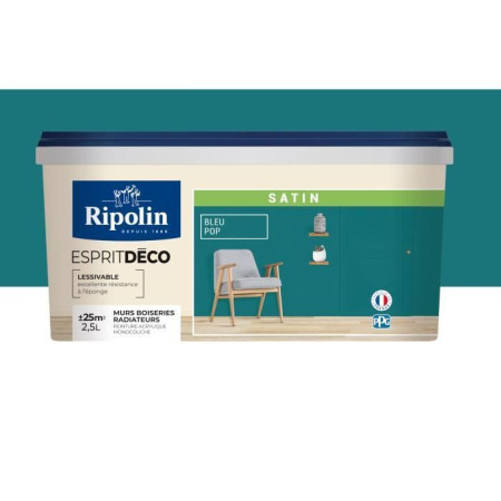 RIPOLIN ESPRIT DECO MULTI SUPPORTS BLEU POP satin 2