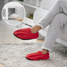 Chaussons Chauffants Micro-ondes InnovaGoods Rouge Chaussons Chauffants Micro-ondes InnovaGoods Rouge