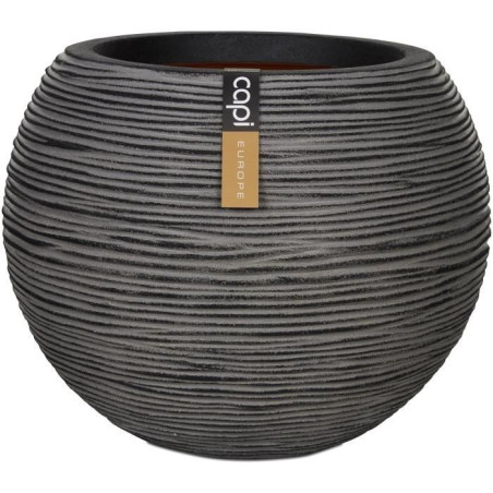 Pot de fleurs boule RIB NL - Plastique - Anthracite - 40x32 cm - CAPI EUROPE