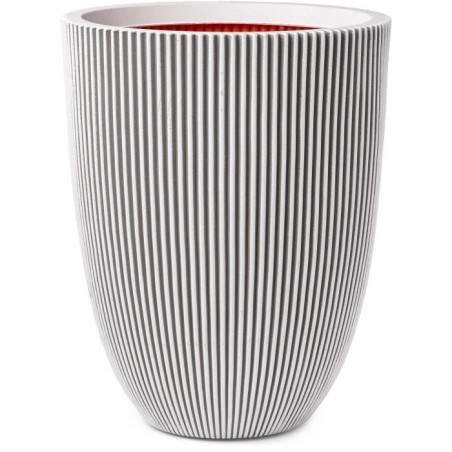 Vase haut élégant GROOVE - Plastique - Ivoire - 34x46 cm - Résistant aux intempéries - CAPI EUROPE