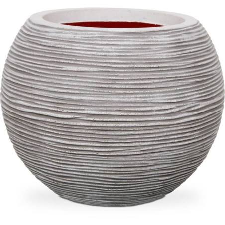 Pot de fleurs boule RIB NL - Plastique - Ivoire - 40x32 cm - CAPI EUROPE
