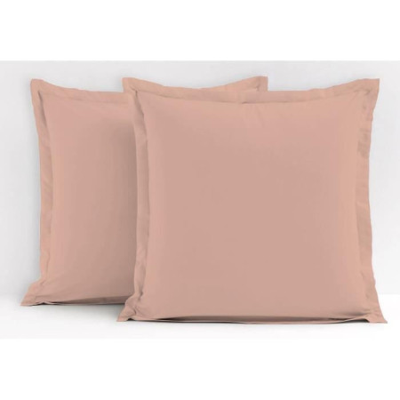 Lot de 2 taies d'oreiller - LOVELY HOME - LH71620 - 63 x 63 cm - Rose