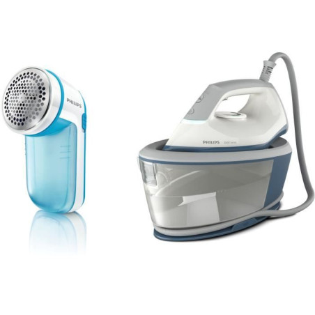 Centrale Vapeur + Rase Peluche - PHILIPS BXA0019/00 - Compact - 6 bars - Effet Pressing 300g/min - Débit vapeur continu 110g/mi