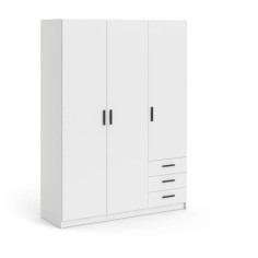 Armoire VEGA - Décor Blanc mat - 3 portes + 3 tiroirs - L 147 x P 49 Armoire VEGA - Décor Blanc mat - 3 portes + 3 tiroirs - L 147 x P 49