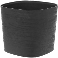 Pot avec réserve d'eau - GARDEN ID Respect - Noir-Anth 25 x 25 cm - 100% déchets ména