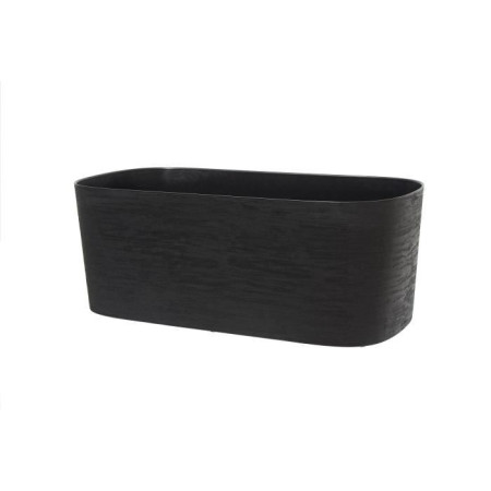 Jardiniere + réserve eau - GARDEN ID Respect - Noir-Anth 50 x 17 cm - 100% déchets mé