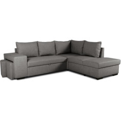 Canapé d'angle convertible réversible 4 places MITCHELL - Tissu Anthracite - L 247 x