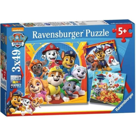 Lot de puzzles enfant Pat'Patrouille - Ravensburger - 3x49 pieces - Prets a secourir