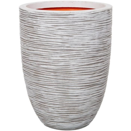Pot de fleurs élégant bas RIB NL - Plastique - Ivoire - 46x58 cm - CAPI EUROPE