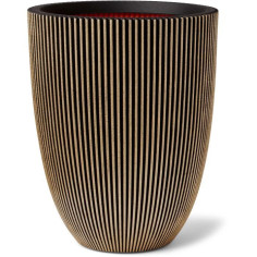 Capi Vase élégant Groove 46x58 cm Noir et doré 445495 Capi Vase élégant Groove 46x58 cm Noir et doré 445495