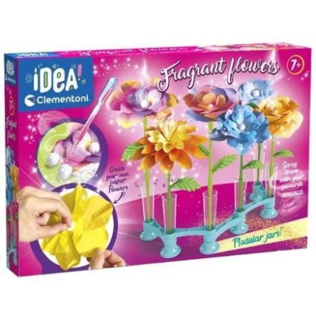 Fleurs Parfumées - Clementoni - Coffret de 8 fleurs parfumées a assembler et personnaliser - 80 accessoires - a partir de 8 ans