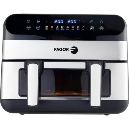 Friteuse sans huile - FAGOR - FGF10 - 10L - 2400W - Double cuisson - 8 programmes - Airfryer grande capacité familiale