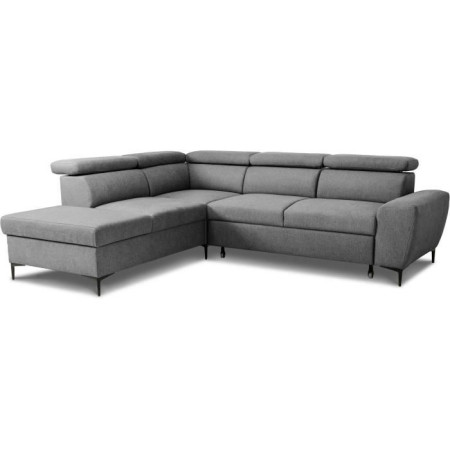 Canapé d'angle convertible réversible avec coffre - 5 places - KASIMIR - Tissu anthra