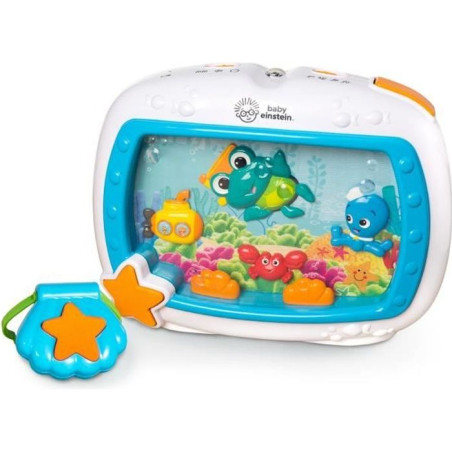 BABY EINSTEIN – Veilleuse bébé Reves Marins – Aquarium musical & sons de l'océan, télécommande, bleu