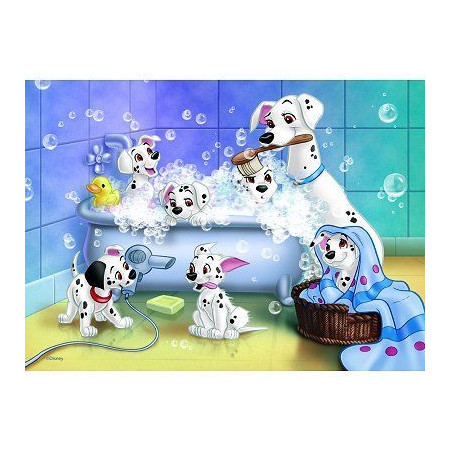 Puzzle 60 p - NATHAN - Les 101 Dalmatiens - Blanc - Disney - Scene de vie