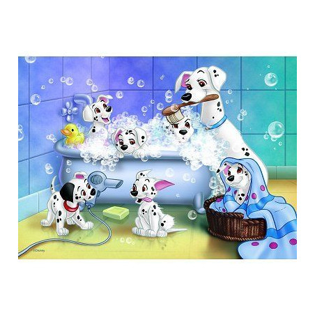 Puzzle 60 p - NATHAN - Les 101 Dalmatiens - Blanc - Disney - Scene de vie
