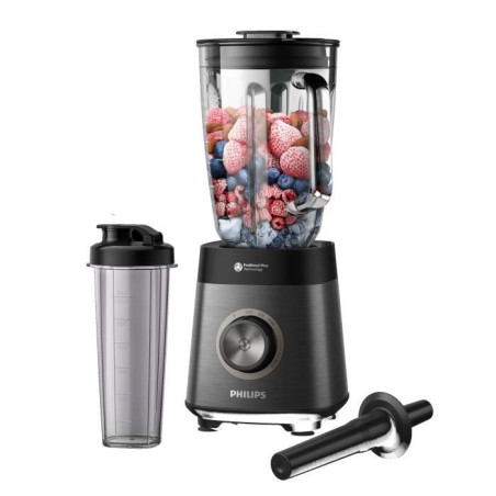 Blender mixeur - PHILIPS - HR3041/00 - Série 5000 avec gourde - 1200W -2L - Métal