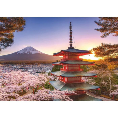 Puzzle 1000 pieces Cerisiers en fleurs du Mont Fuji, Adultes et enfants, Des 14 ans, Puzzle de qualité supérieure, 12000582, R