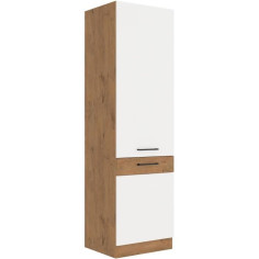 ROCK - Colonne - Mélaminé chene Lancelot et Blanc brillant - 60 cm - 2 portes ROCK - Colonne - Mélaminé chene Lancelot et Blanc brillant - 60 cm - 2 portes