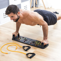 Planche de Pompes Push-Up avec Bandes de Résistance et Guide d'exercices Pulsher InnovaGoods Planche de Pompes Push-Up avec Bandes de Résistance et Guide d'exercices Pulsher InnovaGoods
