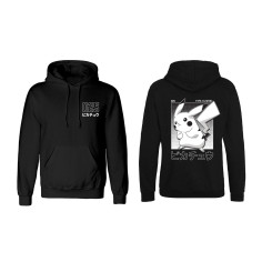 Sweat à capuche unisex Pokémon Halftone Pikachu Noir Sweat à capuche unisex Pokémon Halftone Pikachu Noir