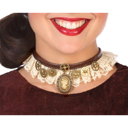 Collier Doré Steampunk Accessoire de costumes