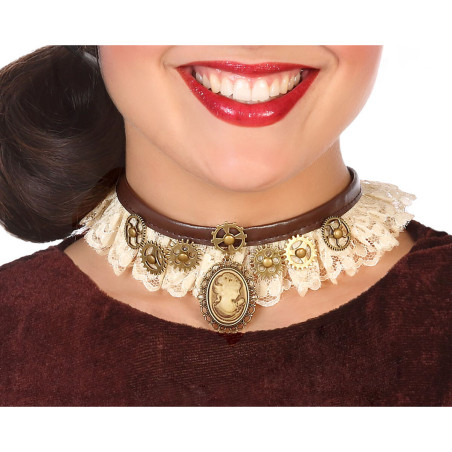 Collier Doré Steampunk Accessoire de costumes