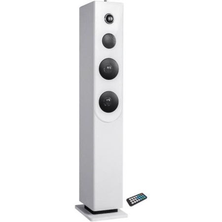 Tour de son Bluetooth INOVALLEY HP33-CD - Lecteur CD - Haut-parleurs 100 Watts - Blanc