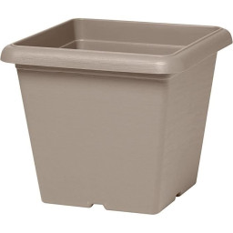 Pot de fleurs carré - GARDEN ID - Teramo Taupe - 40 x 35 cm - Résistant aux Rayures -