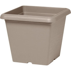 Pot de fleurs carré - GARDEN ID - Teramo Taupe - 40 x 35 cm - Résistant aux Rayures -