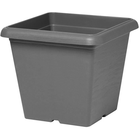 Pot de fleurs carré - GARDEN ID - Teramo noir-anthracite - 40 x 35 cm - Résistant aux