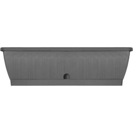 Jardiniere - GARDEN ID Terraflor - Anthracite 60cm - Solidité - Réserve d'eau - Recyclé & 100% recyclable - Volume pour plantes.