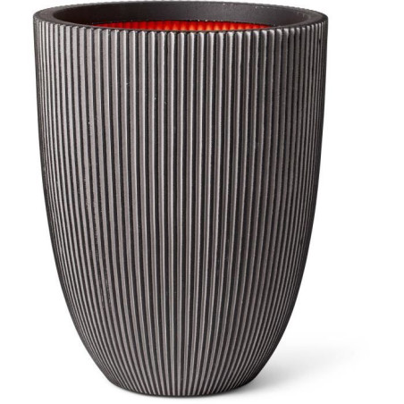 Vase haut élégant GROOVE - Plastique 100% recyclable - Anthracite - 46x58 cm - CAPI EUROPE