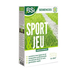Semences de gazon - BSI - Sport & jeu - Avec enrobage protecteur - Haute qualité - ju