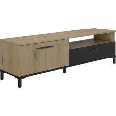 Banc TV - TRUST - Chene / Noir - 2 portes - 1 tiroir - 140 x 40 x 47 cm - GAMI Banc TV - TRUST - Chene / Noir - 2 portes - 1 tiroir - 140 x 40 x 47 cm - GAMI