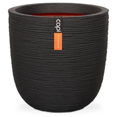 Pot de fleurs boule RIB NL - Plastique - Noir - 43x41 cm - CAPI EUROPE