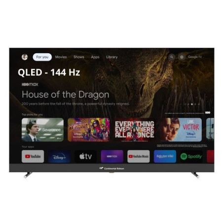 TV LED - CONTINENTAL EDISON - CELEDGAM55QV24B6 - 55'' (139 cm) - QLED UHD 4K 3840x216