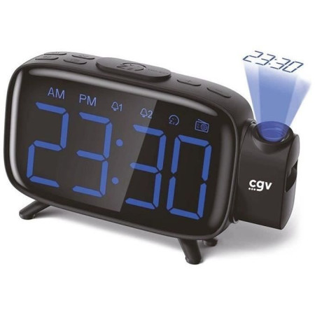 Radio réveil avec projection de l'heure - CGV - CR-P10 - Double alarme - Gros boutons