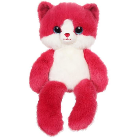 Peluche Chat Leggies&nbsp;- GIPSY TOYS - Framboise,&nbsp;48 cm